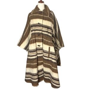 Vintage 1970s Wool Cape Coat Bohemian Small‎ Medium Large